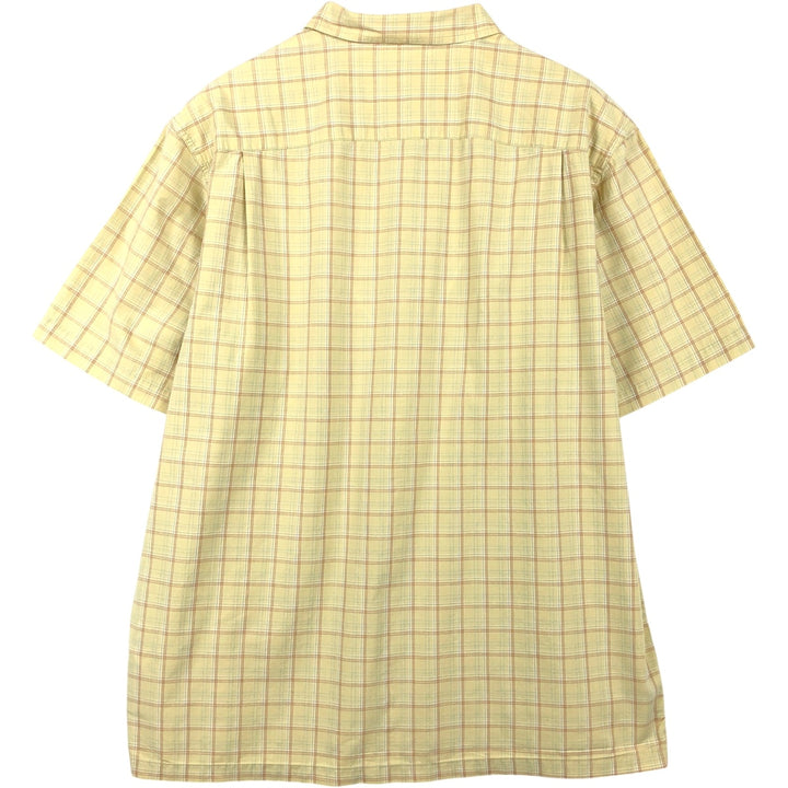 2000'S Columbia Short Sleeve Cotton Check Box Shirt, Men's Size L cotton lemon yellow Vintage Second Hand
