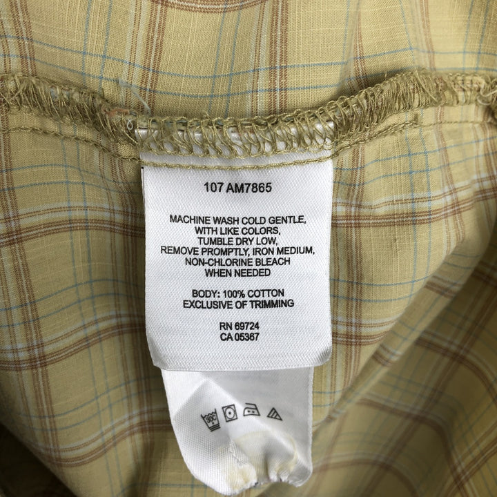 2000'S Columbia Short Sleeve Cotton Check Box Shirt, Men's Size L cotton lemon yellow Vintage Second Hand