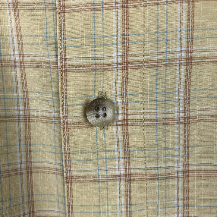 2000'S Columbia Short Sleeve Cotton Check Box Shirt, Men's Size L cotton lemon yellow Vintage Second Hand