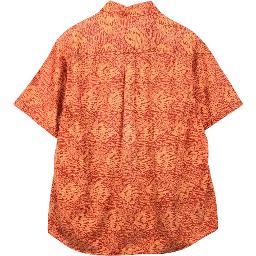 2000'S Columbia XCO all-over fish print short-sleeved cotton shirt, men's size XL equivalent. cotton orange type Vintage Second Hand