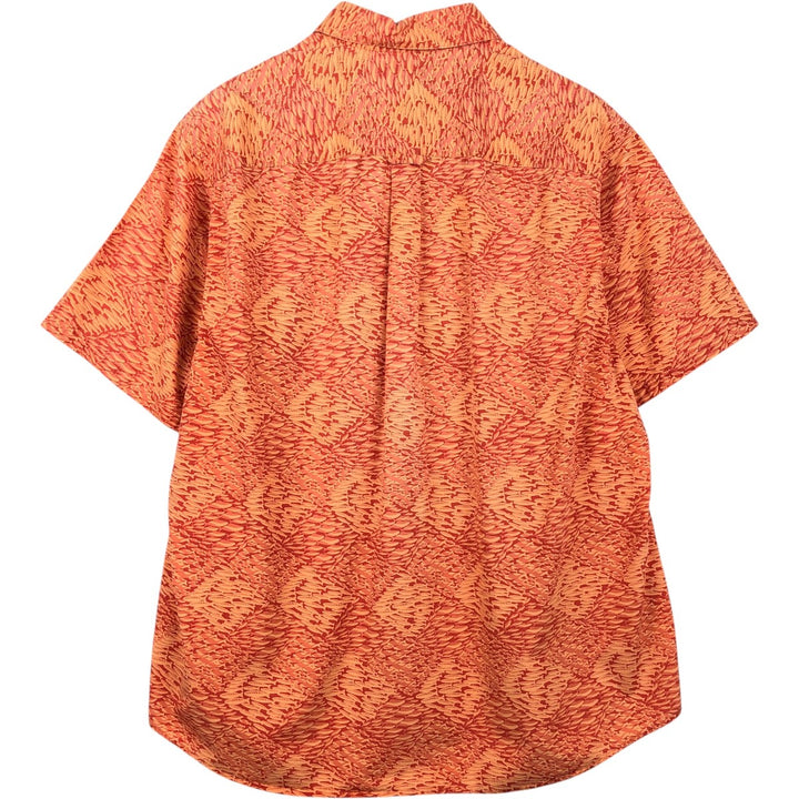 2000'S Columbia XCO all-over fish print short-sleeved cotton shirt, men's size XL equivalent. cotton orange type Vintage Second Hand