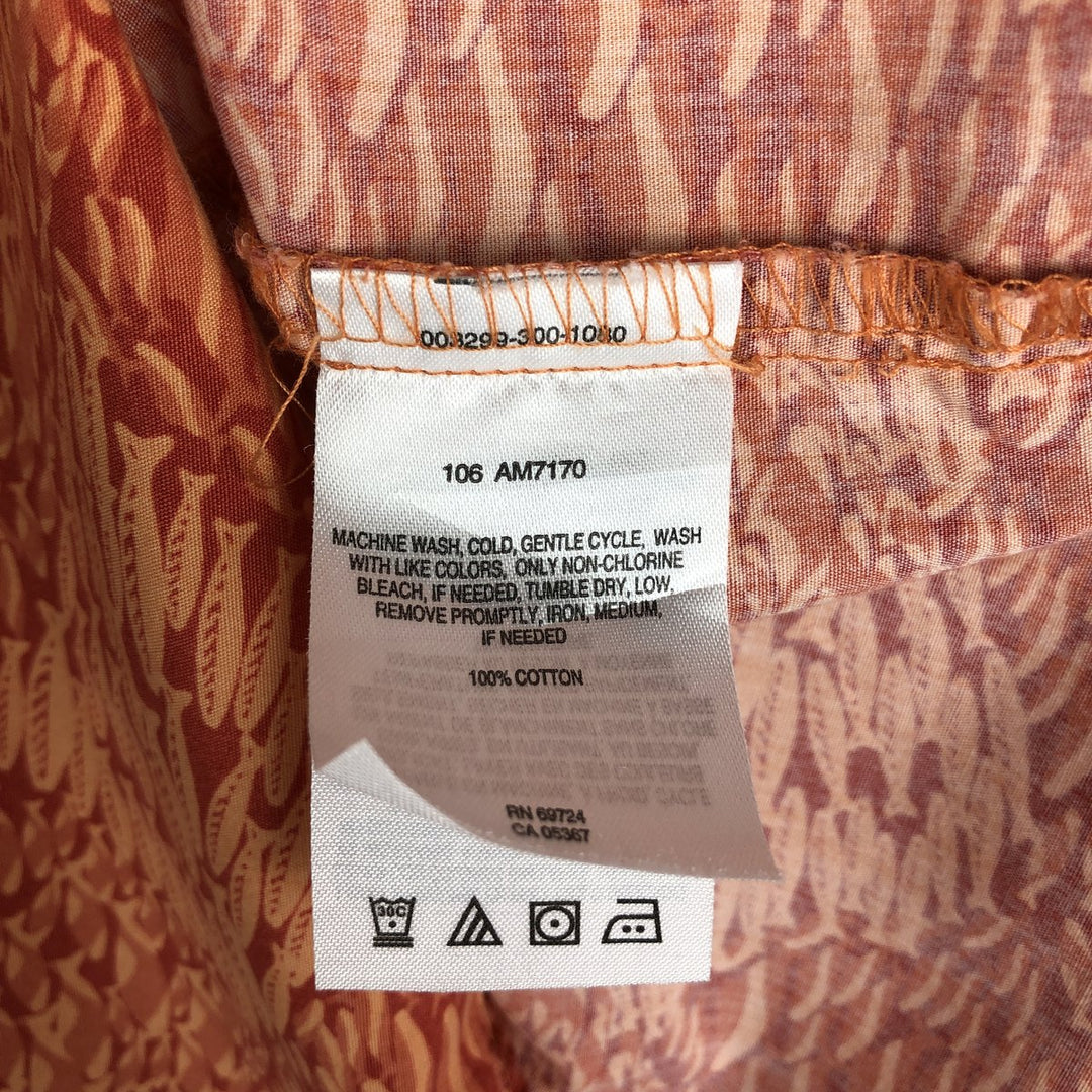 2000'S Columbia XCO all-over fish print short-sleeved cotton shirt, men's size XL equivalent. cotton orange type Vintage Second Hand