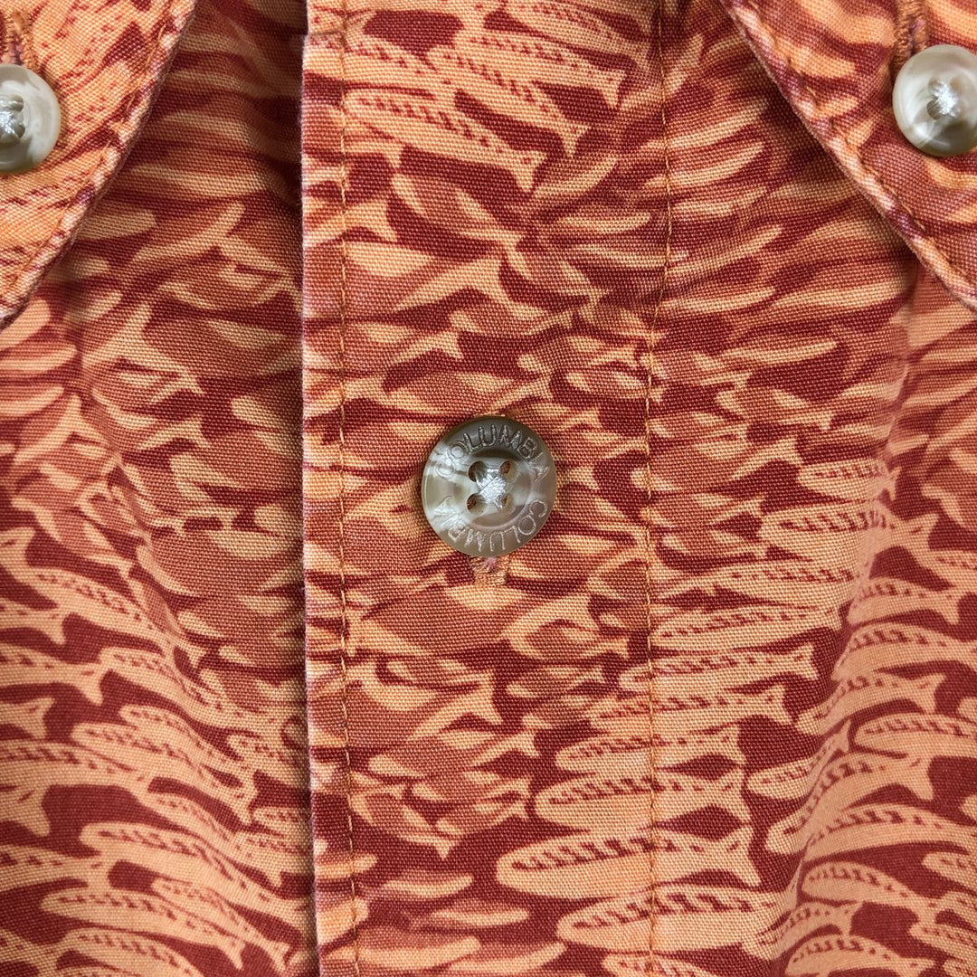 2000'S Columbia XCO all-over fish print short-sleeved cotton shirt, men's size XL equivalent. cotton orange type Vintage Second Hand