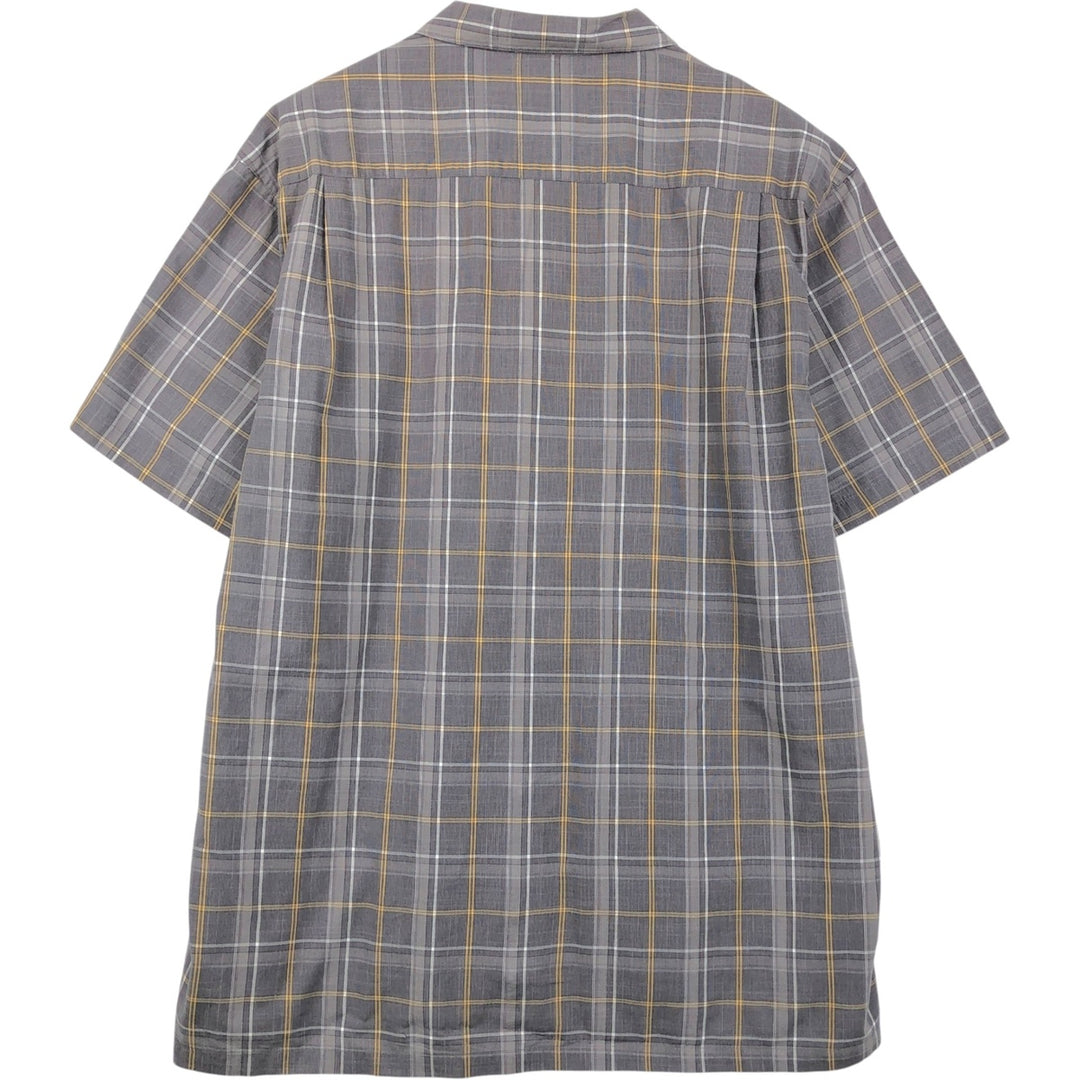 2000'S Columbia Short Sleeve Cotton Check Box Shirt, Men's XL cotton gray type Vintage Second Hand