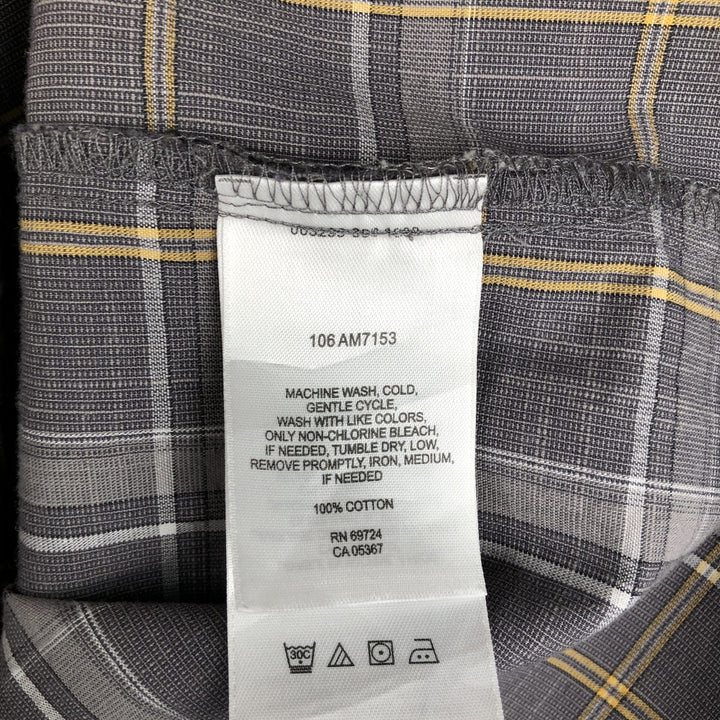 2000'S Columbia Short Sleeve Cotton Check Box Shirt, Men's XL cotton gray type Vintage Second Hand