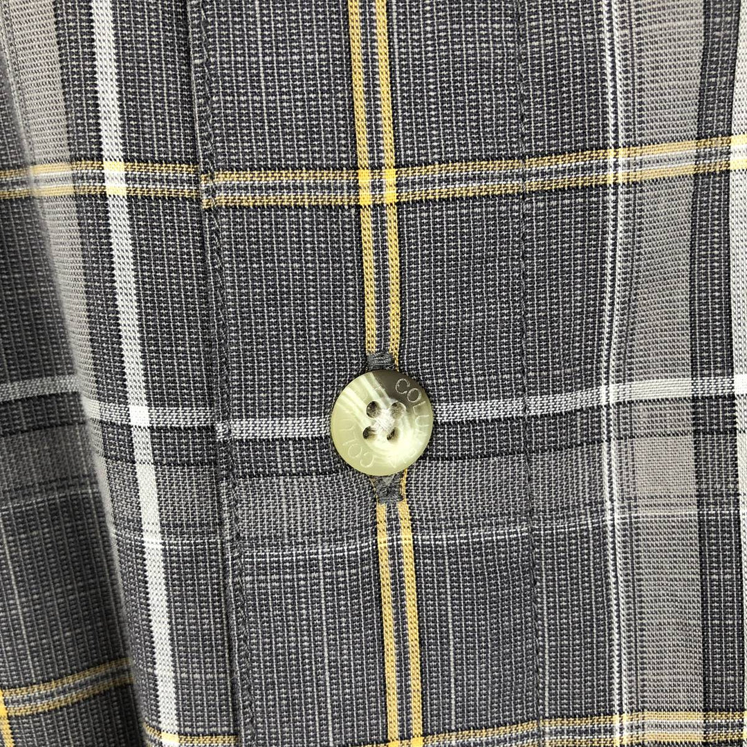 2000'S Columbia Short Sleeve Cotton Check Box Shirt, Men's XL cotton gray type Vintage Second Hand