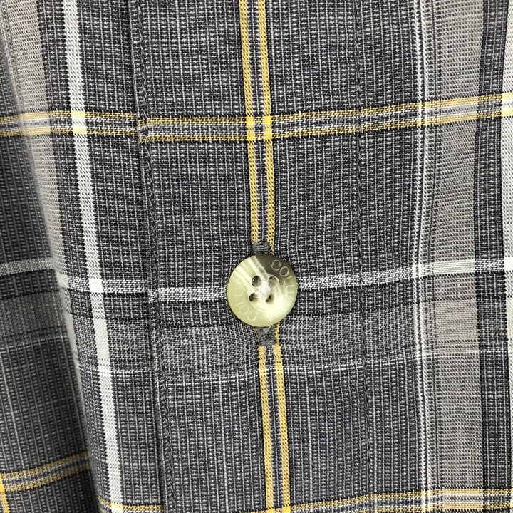 2000'S Columbia Short Sleeve Cotton Check Box Shirt, Men's XL cotton gray type Vintage Second Hand