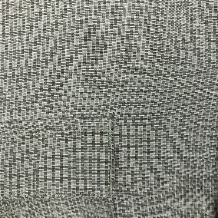 Columbia GRT all-over print short-sleeved check shirt, boxy style, men's size L. Viscose Khaki type sage green Vintage Second Hand