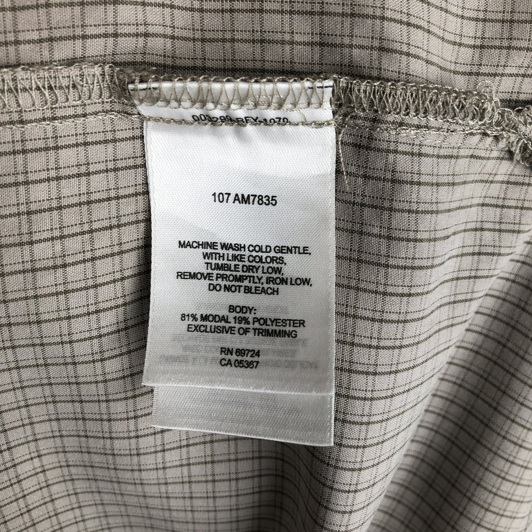2000'S Columbia Short Sleeve Check Shirt, Box Shirt, Men's Size L Modal Khaki type beige Vintage Second Hand