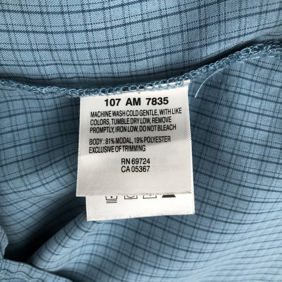 2000'S Columbia Short Sleeve Check Shirt, Box Shirt, Men's Size L Modal turquoise blue Vintage Second Hand