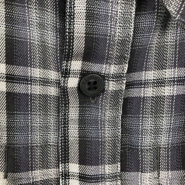 Columbia Regular Fit Short-Sleeve Cotton Check Shirt (Men's Size XL) cotton gray type Vintage Second Hand
