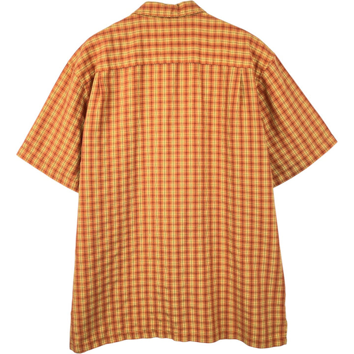 2000'S Columbia Short Sleeve Check Shirt, Box Shirt, Men's Size L polyester orange type Vintage Second Hand