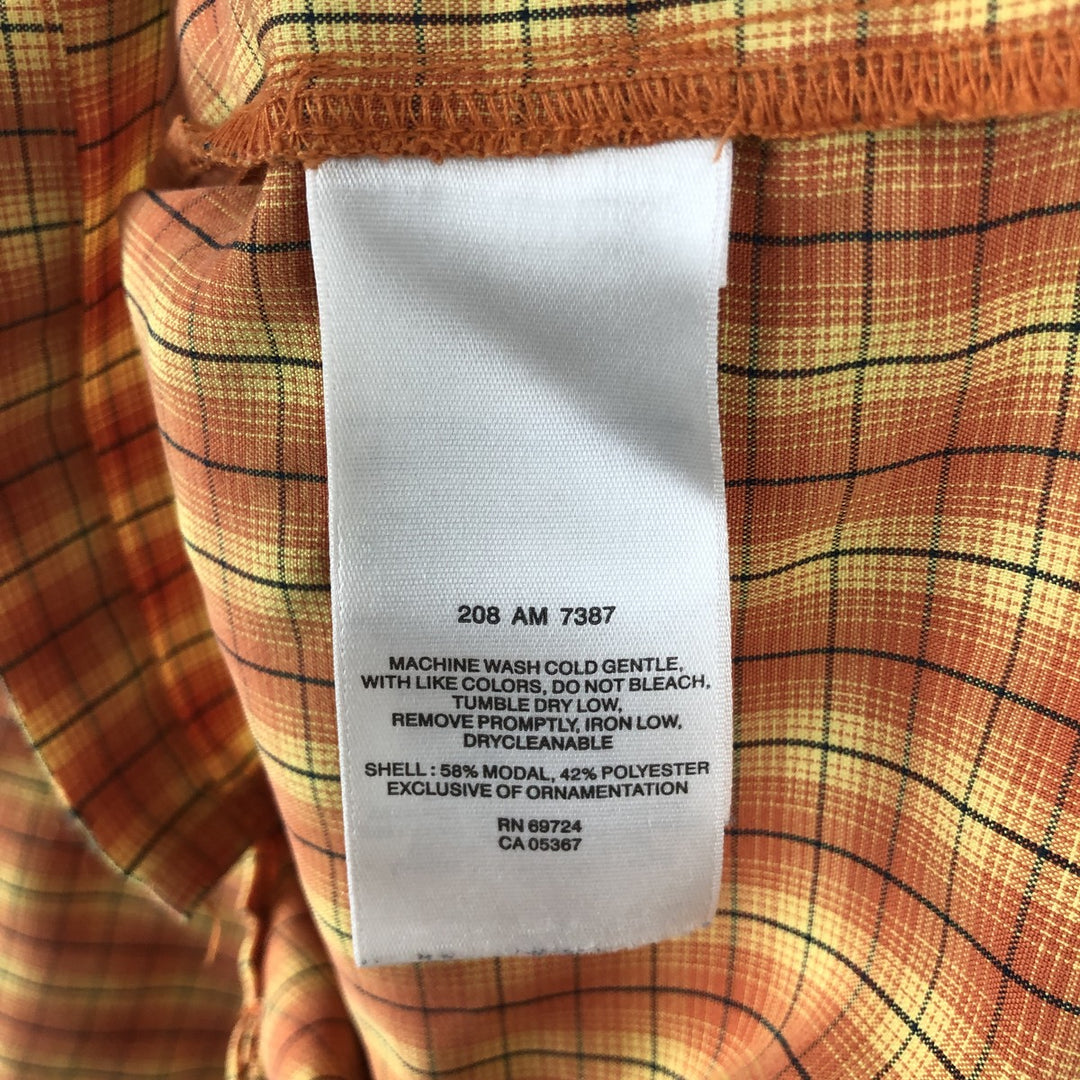 2000'S Columbia Short Sleeve Check Shirt, Box Shirt, Men's Size L polyester orange type Vintage Second Hand