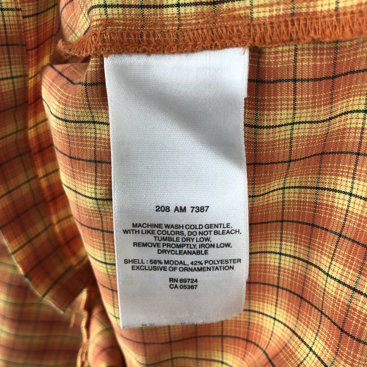 2000'S Columbia Short Sleeve Check Shirt, Box Shirt, Men's Size L polyester orange type Vintage Second Hand