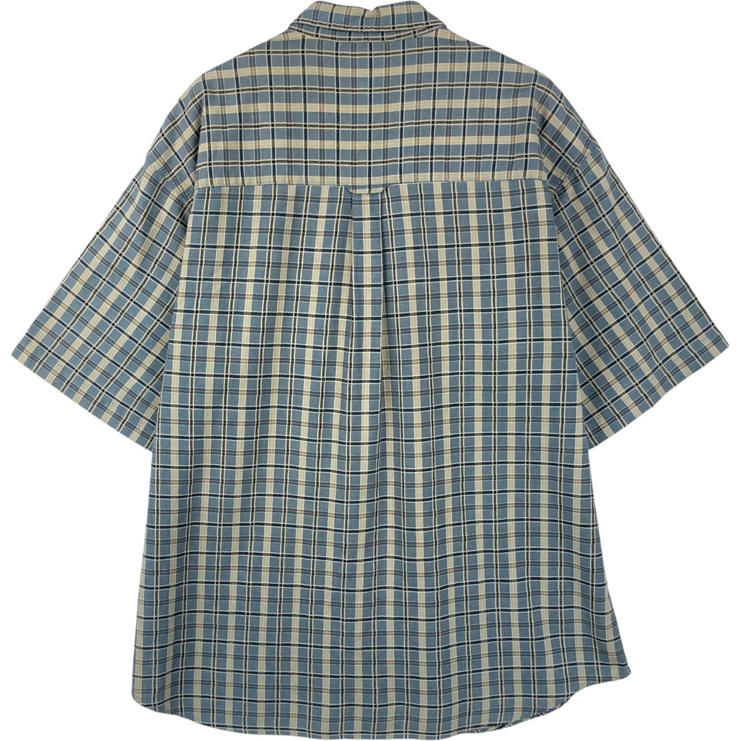 90s-00'S Columbia Short-Sleeve Button-Down Check Shirt, Men's Size XL (Equivalent), Vintage cotton Blue type light blue Vintage Second Hand