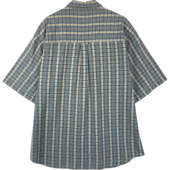 90s-00'S Columbia Short-Sleeve Button-Down Check Shirt, Men's Size XL (Equivalent), Vintage cotton Blue type light blue Vintage Second Hand