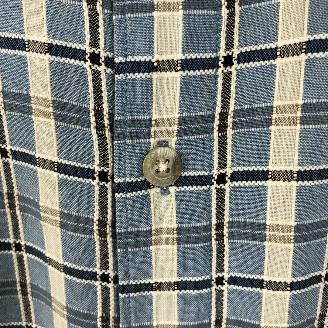 90s-00'S Columbia Short-Sleeve Button-Down Check Shirt, Men's Size XL (Equivalent), Vintage cotton Blue type light blue Vintage Second Hand