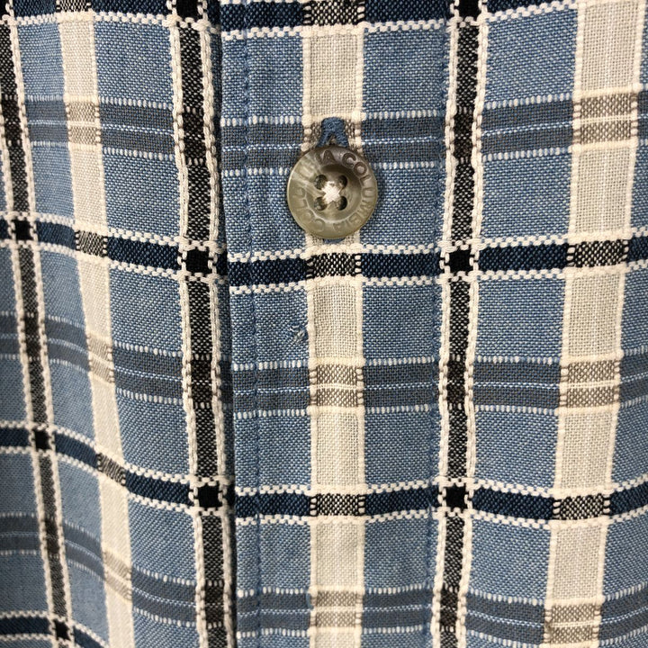 90s-00'S Columbia Short-Sleeve Button-Down Check Shirt, Men's Size XL (Equivalent), Vintage cotton Blue type light blue Vintage Second Hand