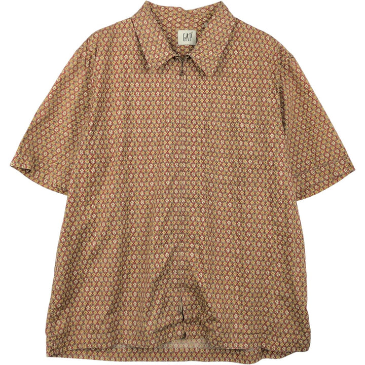 90'S GAP (Old GAP) All-over Floral Print Short-Sleeve Cotton Shirt, Boxy Shirt, Men's Size M (approx.) Vintage cotton red type Vintage Second Hand