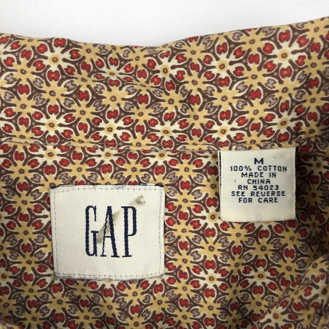 90'S GAP (Old GAP) All-over Floral Print Short-Sleeve Cotton Shirt, Boxy Shirt, Men's Size M (approx.) Vintage cotton red type Vintage Second Hand
