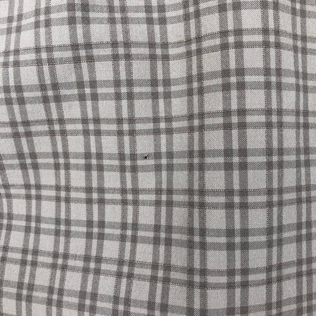 Eddie Bauer Short-Sleeve Cotton Check Shirt, Boxy Fit, Men's Size L (approx.) cotton Khaki type beige Vintage Second Hand