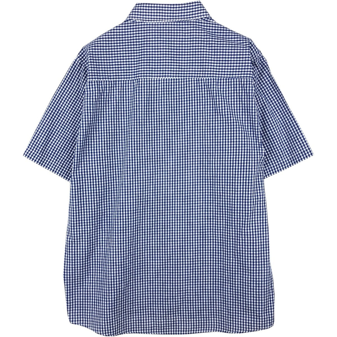AVIREX Gingham Check Short-Sleeve Cotton Check Shirt, Men's Size XL (approx.) cotton blue type Vintage Second Hand