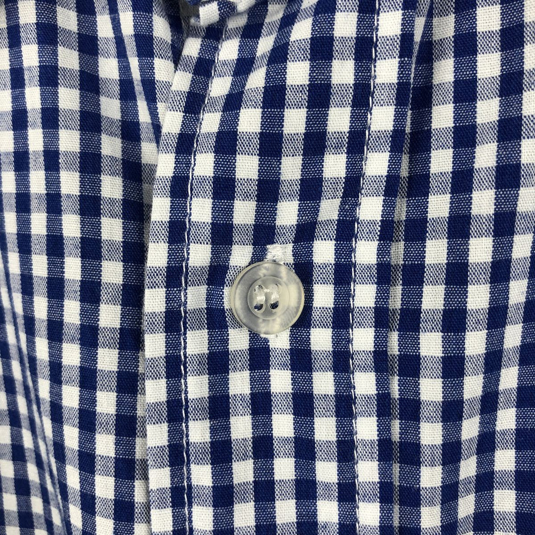 AVIREX Gingham Check Short-Sleeve Cotton Check Shirt, Men's Size XL (approx.) cotton blue type Vintage Second Hand