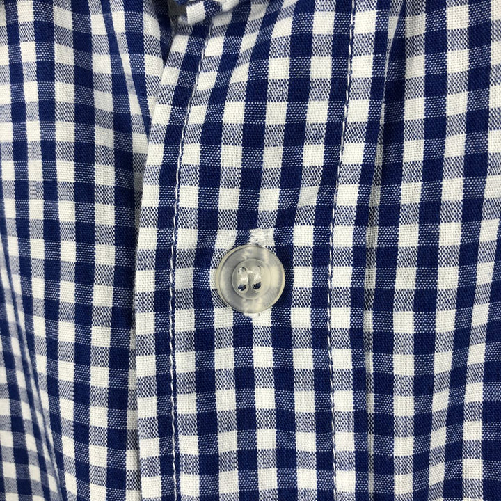AVIREX Gingham Check Short-Sleeve Cotton Check Shirt, Men's Size XL (approx.) cotton blue type Vintage Second Hand