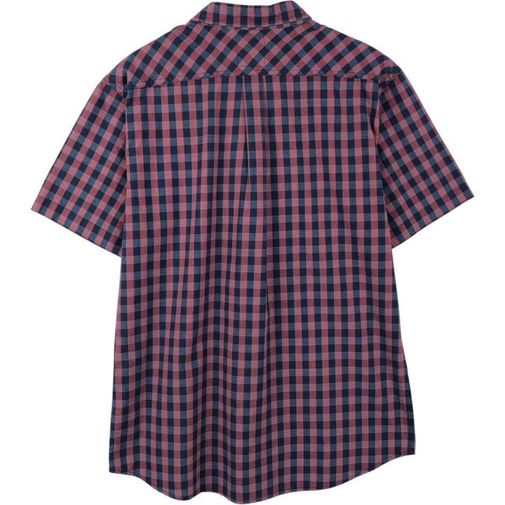 Levi's short-sleeved button-down check shirt, men's size L (approx.) cotton red type Vintage Second Hand
