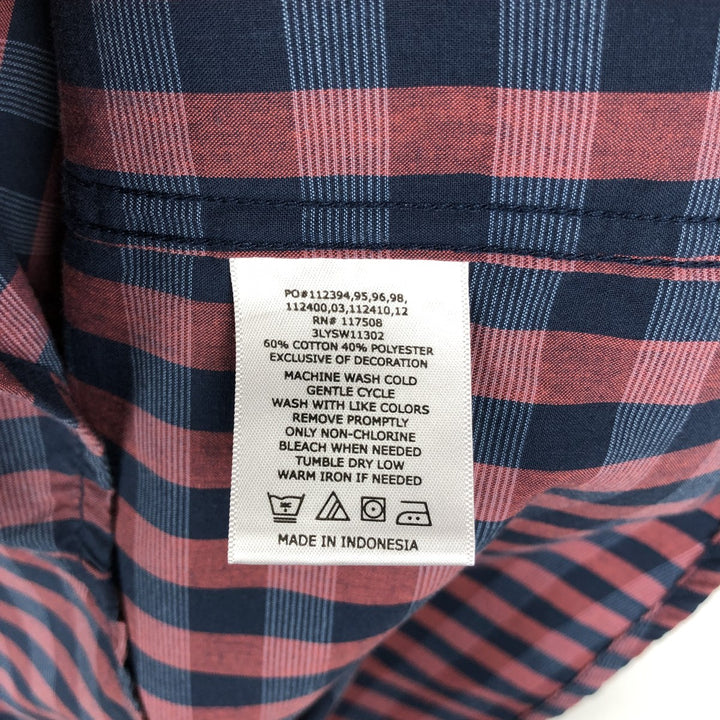 Levi's short-sleeved button-down check shirt, men's size L (approx.) cotton red type Vintage Second Hand