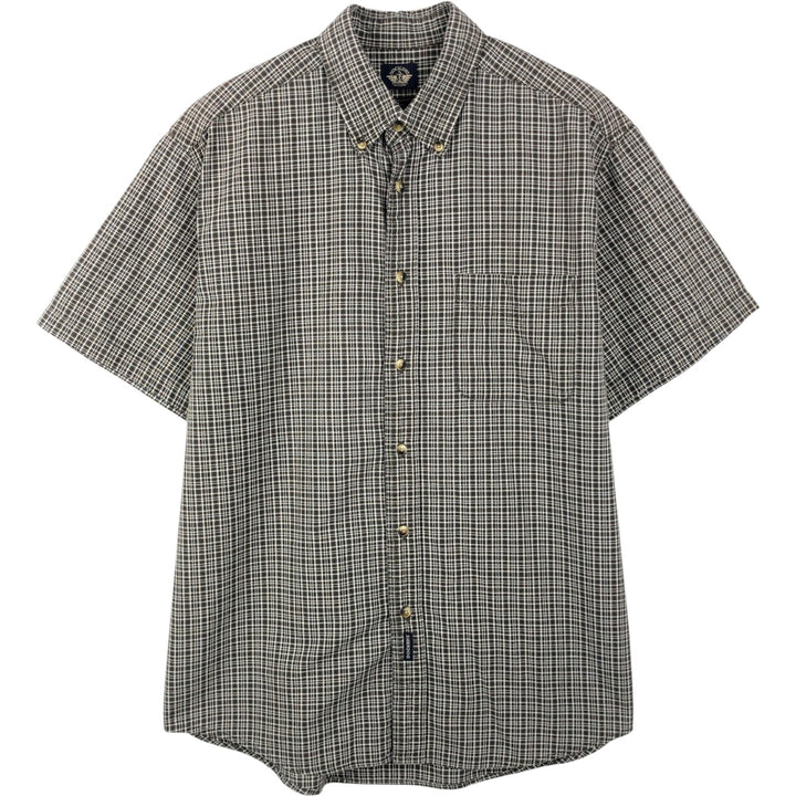 Dockers short-sleeved button-down check shirt, men's size M (approx.) cotton brown type Vintage Second Hand