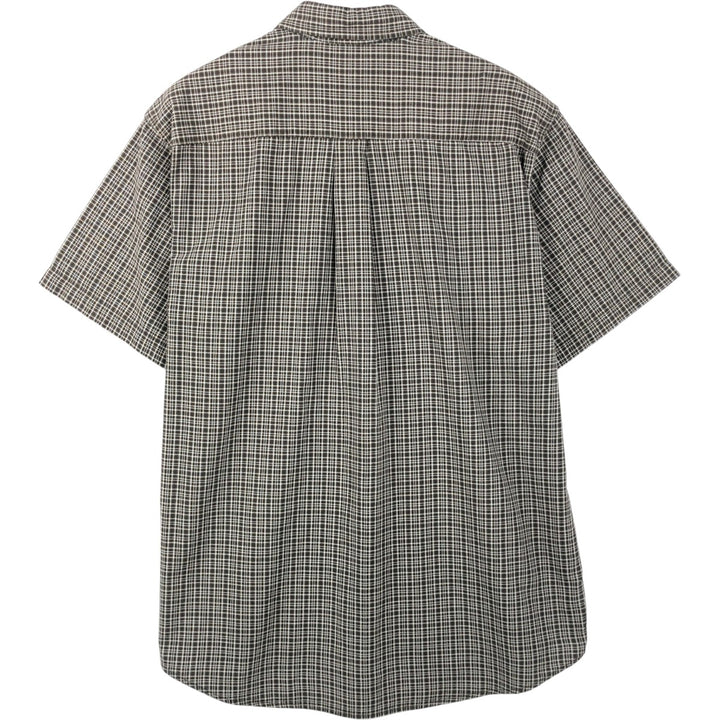 Dockers short-sleeved button-down check shirt, men's size M (approx.) cotton brown type Vintage Second Hand