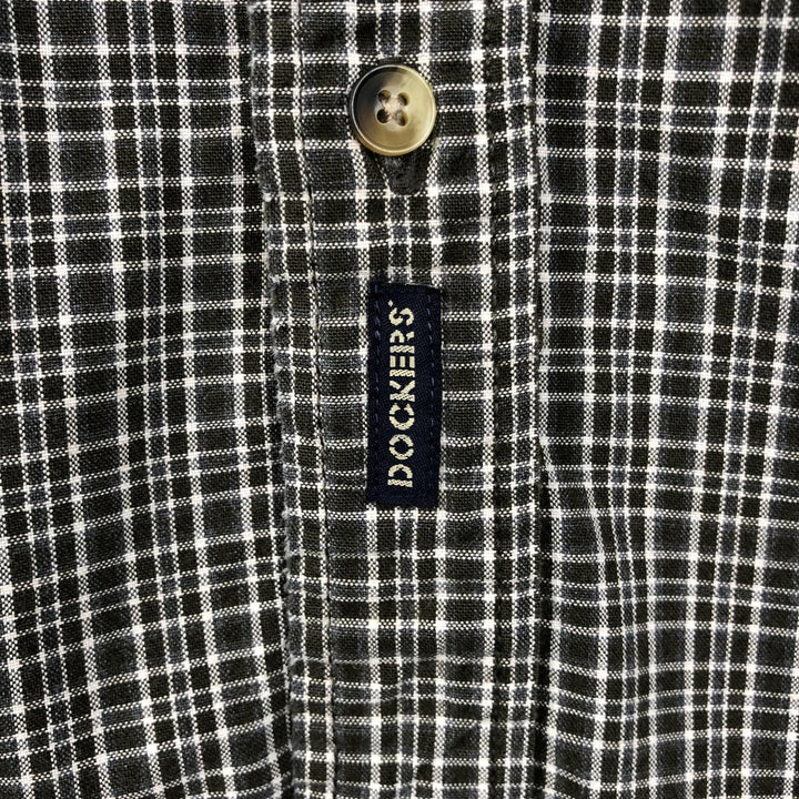 Dockers short-sleeved button-down check shirt, men's size M (approx.) cotton brown type Vintage Second Hand