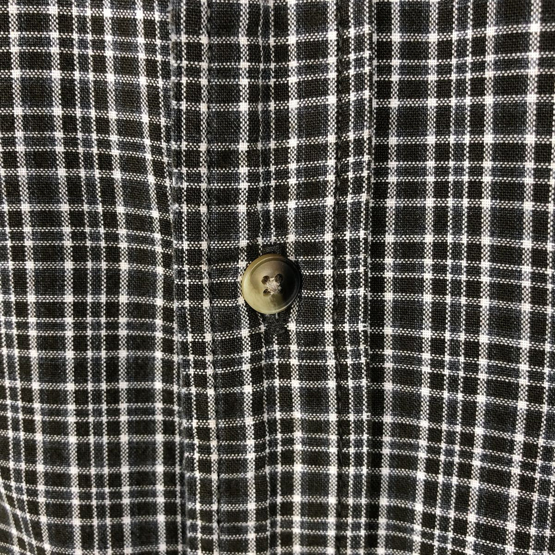 Dockers short-sleeved button-down check shirt, men's size M (approx.) cotton brown type Vintage Second Hand