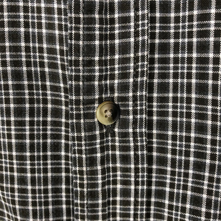 Dockers short-sleeved button-down check shirt, men's size M (approx.) cotton brown type Vintage Second Hand