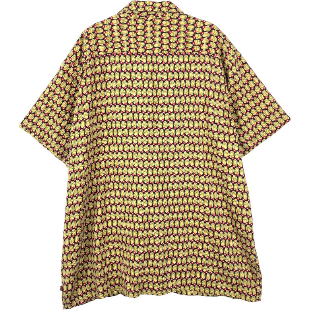 Levi's RELAXED RELAX All-over print short-sleeved open-collar shirt, boxy style, men's size XL equivalent. Tencel yellow type Vintage Second Hand