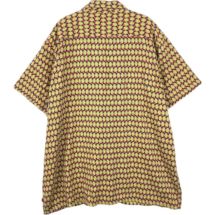 Levi's RELAXED RELAX All-over print short-sleeved open-collar shirt, boxy style, men's size XL equivalent. Tencel yellow type Vintage Second Hand