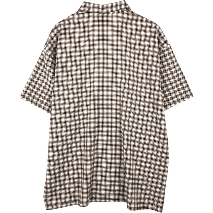 MISSION Check Pattern Short-Sleeve Rayon Shirt, Boxy Shirt, Made in USA, Men's Size L (Equivalent), Vintage Rayon white type Vintage Second Hand