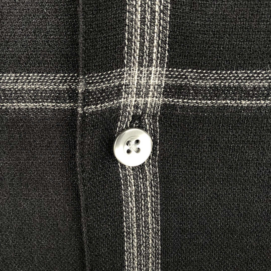 Arrow Check Pattern Short-Sleeve Open Collar Shirt, Boxy Shirt, Men's Size L (approx.) Bamboo black type Vintage Second Hand
