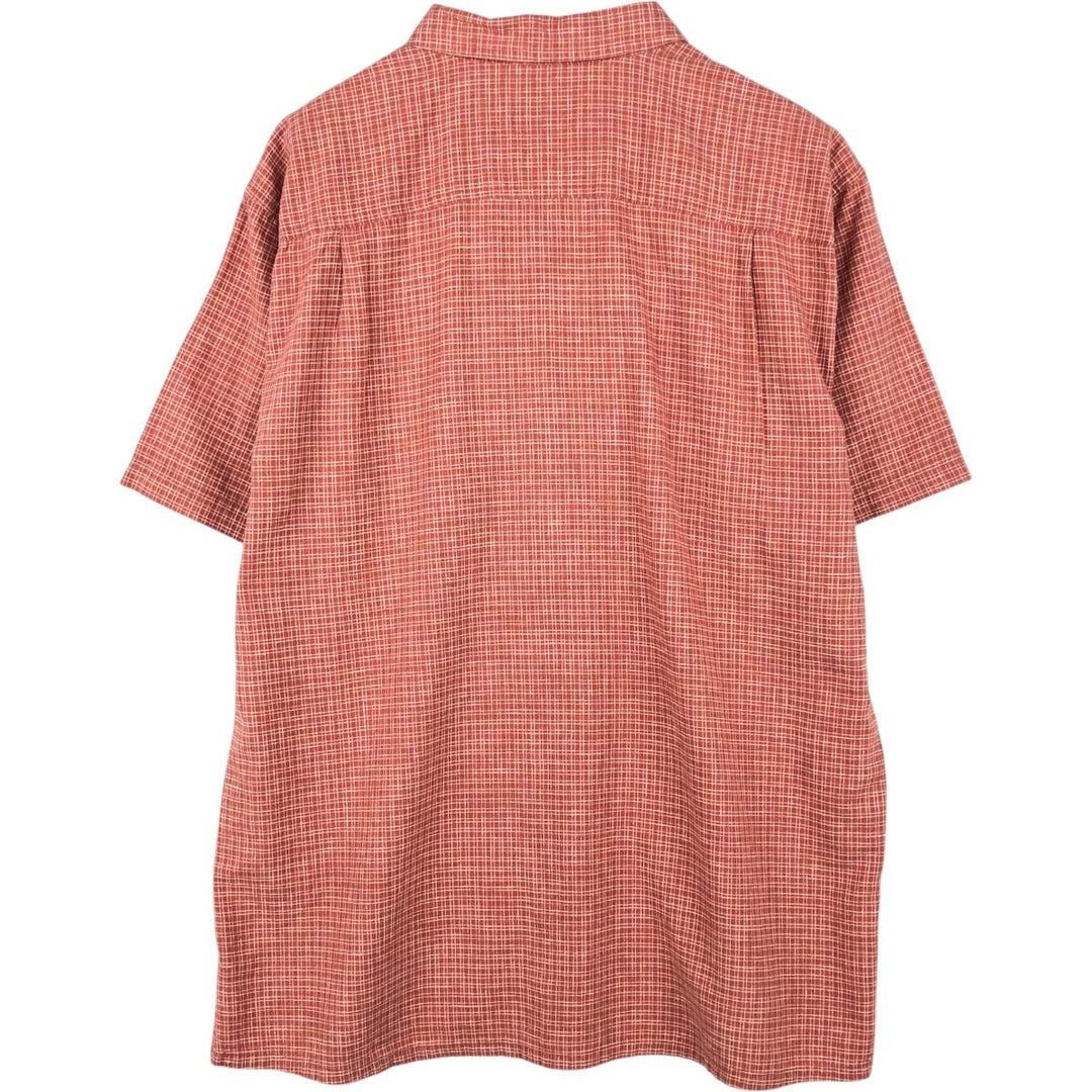 Patagonia 53139SP20 Backstep Shirt, Check Pattern, Short Sleeve, Hemp Shirt, Boxy Shirt, Men's XL Equivalent Hemp red type Vintage Second Hand
