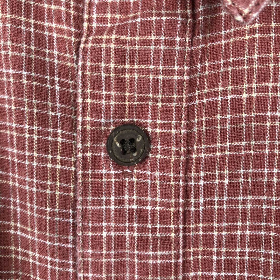 Patagonia 53139SP20 Backstep Shirt, Check Pattern, Short Sleeve, Hemp Shirt, Boxy Shirt, Men's XL Equivalent Hemp red type Vintage Second Hand