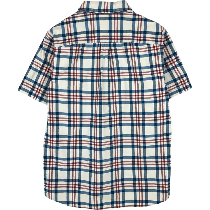 Patagonia seersucker short-sleeve check shirt, men's size M (approx.) unclear gray type Vintage Second Hand