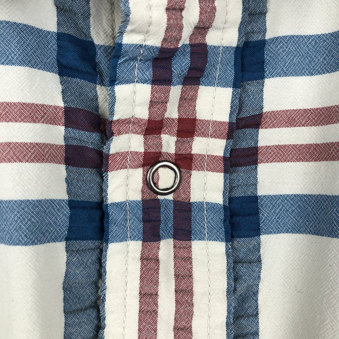 Patagonia seersucker short-sleeve check shirt, men's size M (approx.) unclear gray type Vintage Second Hand