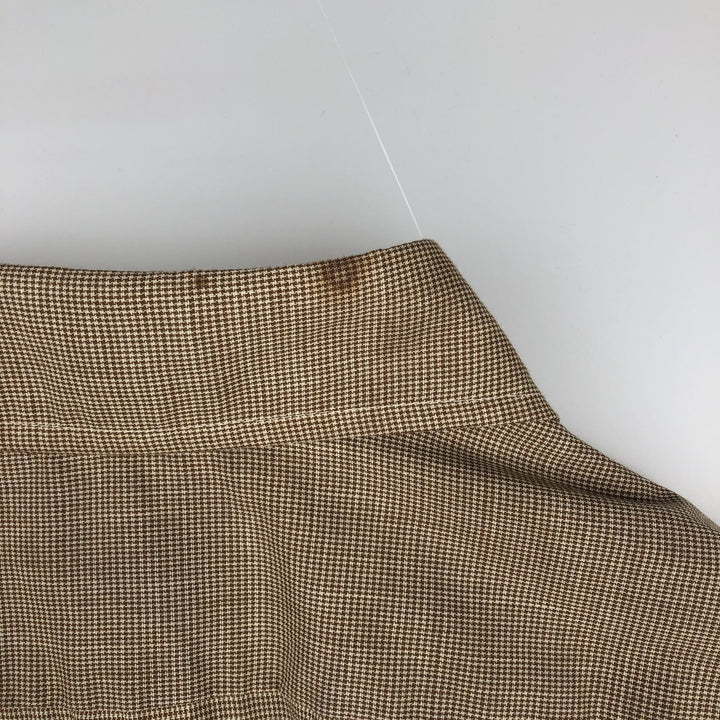 70'S TORQUE Houndstooth Pattern Short-Sleeve Poly-Cotton Shirt, Men's Size M (Equivalent), Vintage polyester Beige type Vintage Second Hand