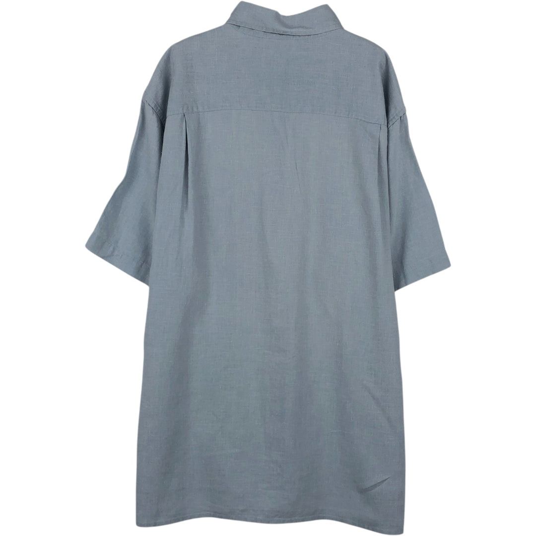 Orvis Short-Sleeve Tencel x Hemp Box Shirt, Men's Size M (approx.) Hemp Blue type light blue Vintage Second Hand