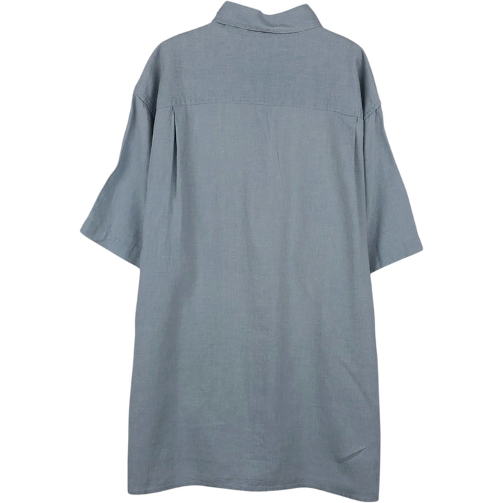 Orvis Short-Sleeve Tencel x Hemp Box Shirt, Men's Size M (approx.) Hemp Blue type light blue Vintage Second Hand