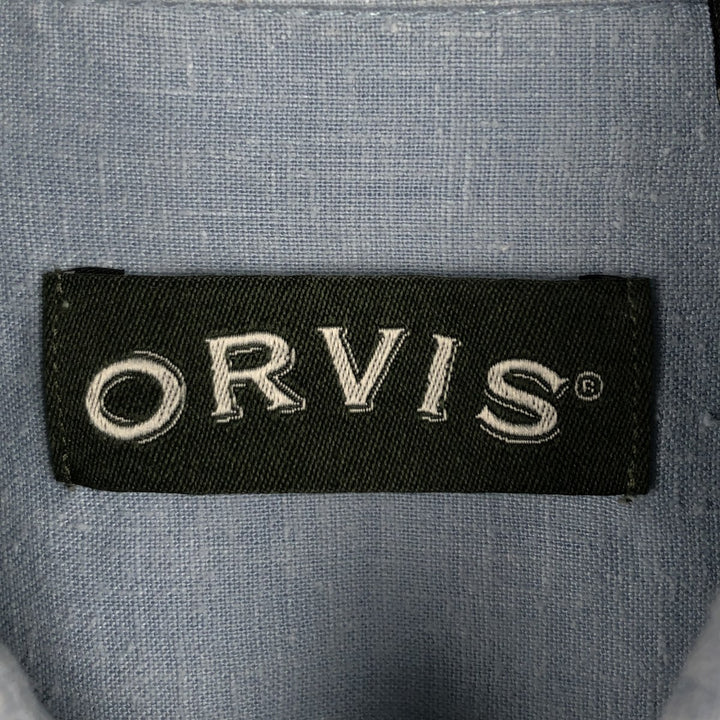 Orvis Short-Sleeve Tencel x Hemp Box Shirt, Men's Size M (approx.) Hemp Blue type light blue Vintage Second Hand