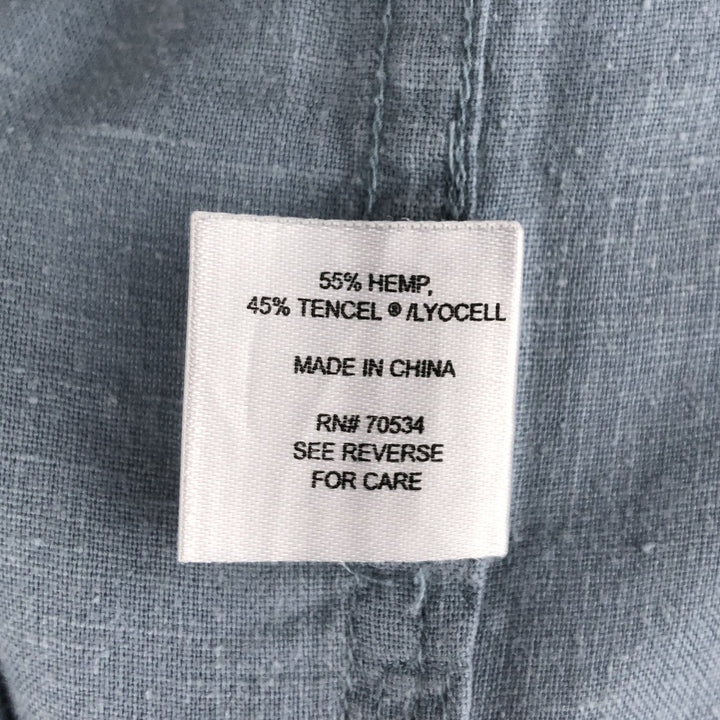 Orvis Short-Sleeve Tencel x Hemp Box Shirt, Men's Size M (approx.) Hemp Blue type light blue Vintage Second Hand