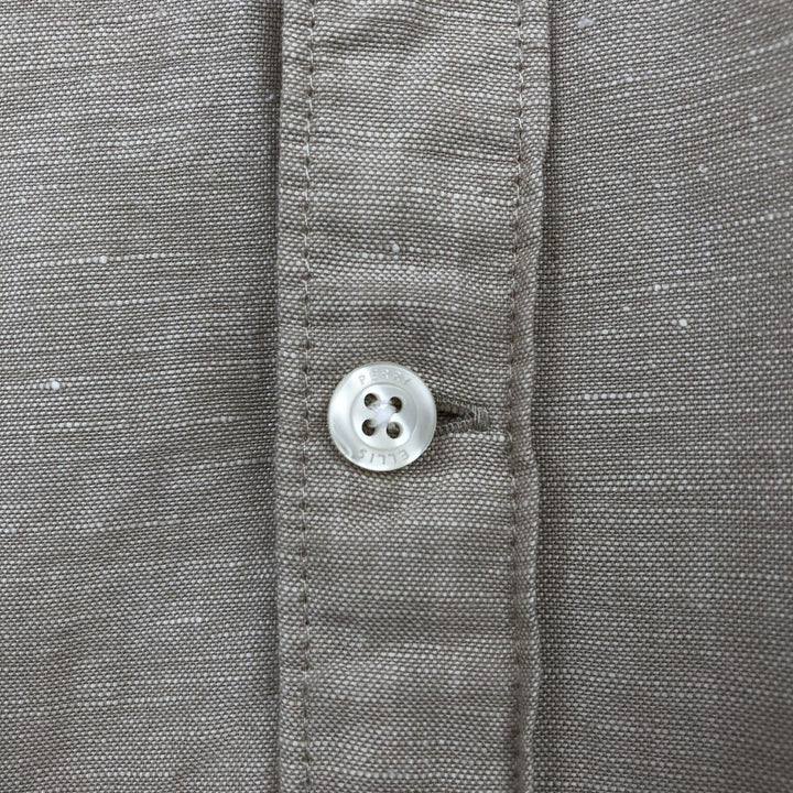 Perry Ellis short-sleeved linen shirt, men's size L (approx.) linen Beige type Vintage Second Hand
