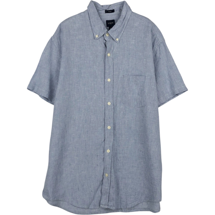 J.Crew SLIM Short-Sleeve Button-Down Shirt, Men's Size L (approx.) unclear Blue type light blue Vintage Second Hand